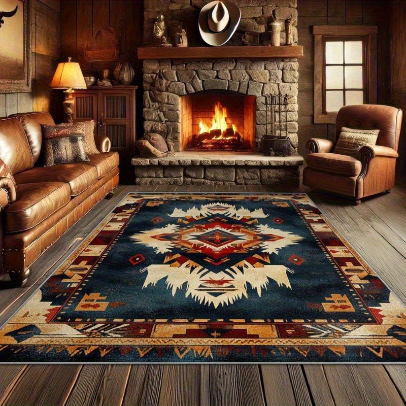 Home Toilet Bathroom Design - Tapis du sud-ouest, tapis tribal aztèque,