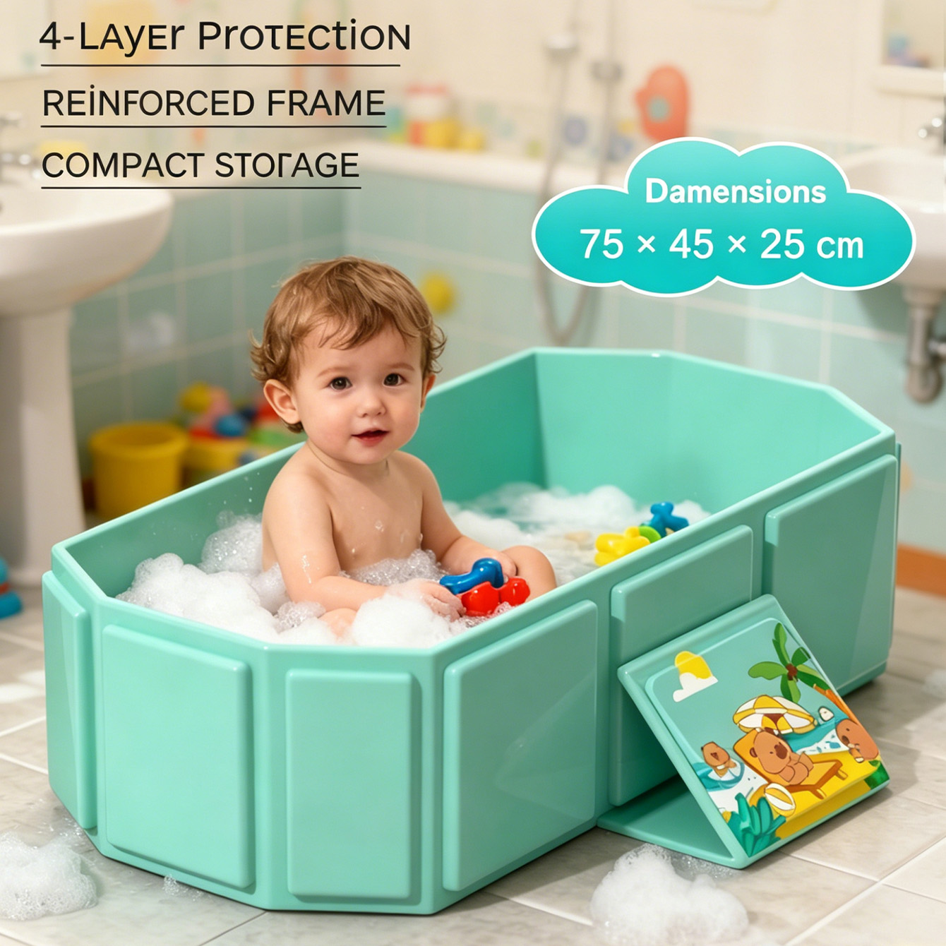 Home Bathroom Tub - 1PC Baignoire pliable portable en PVC