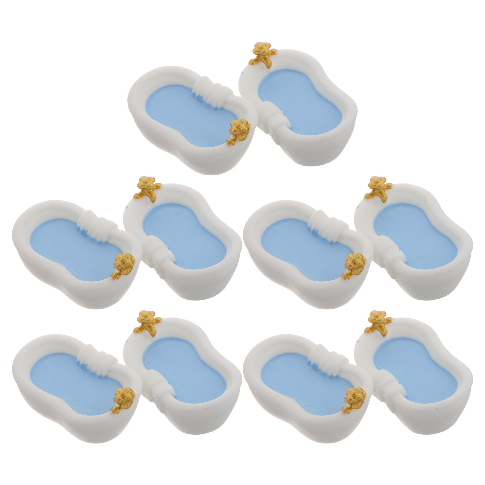 Home Bathroom Tub - Ensemble de baignoires miniatures, 10 pièces,
