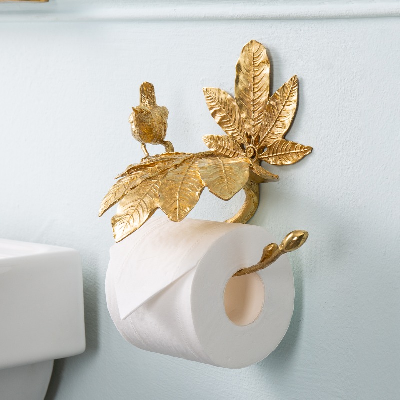 Home Toilet Bathroom Design - Porte-papier hygiénique de luxe en laiton