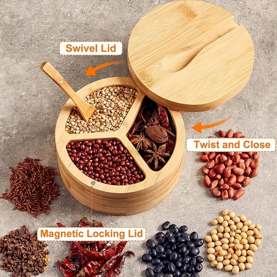 Bath Salts Jar - Pot à épices en bois recouvert