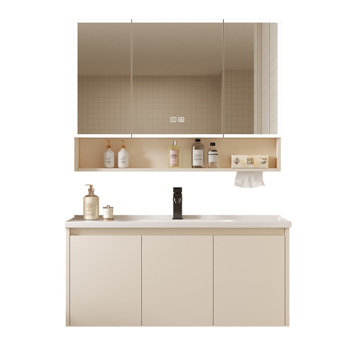 Home Bathroom Wallpaper - Armoire de rangement intelligente pour salle