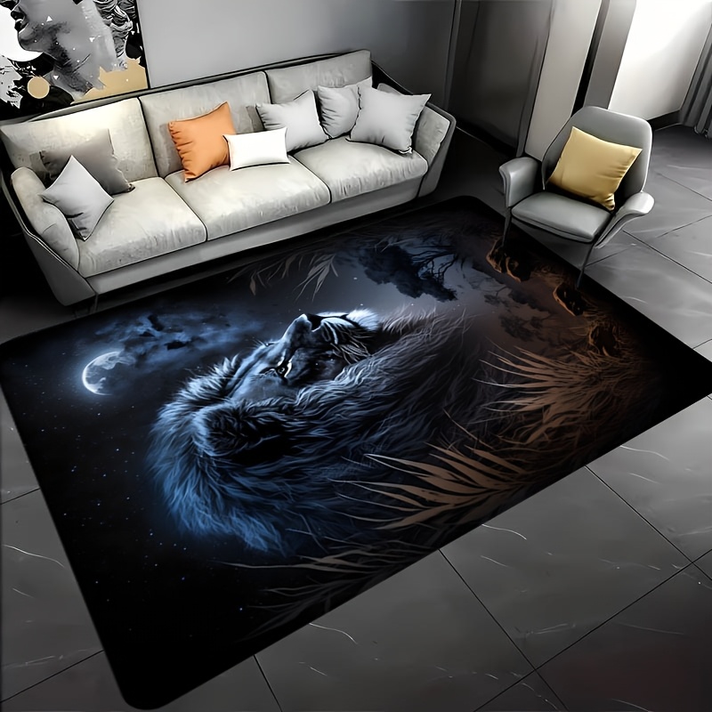 Home Toilet Bathroom Design - Tapis de sol Lion Nuit Étoilée