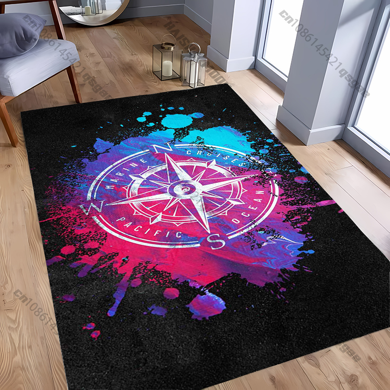 Home Toilet Bathroom Design - Tapis au design boussole pour espaces