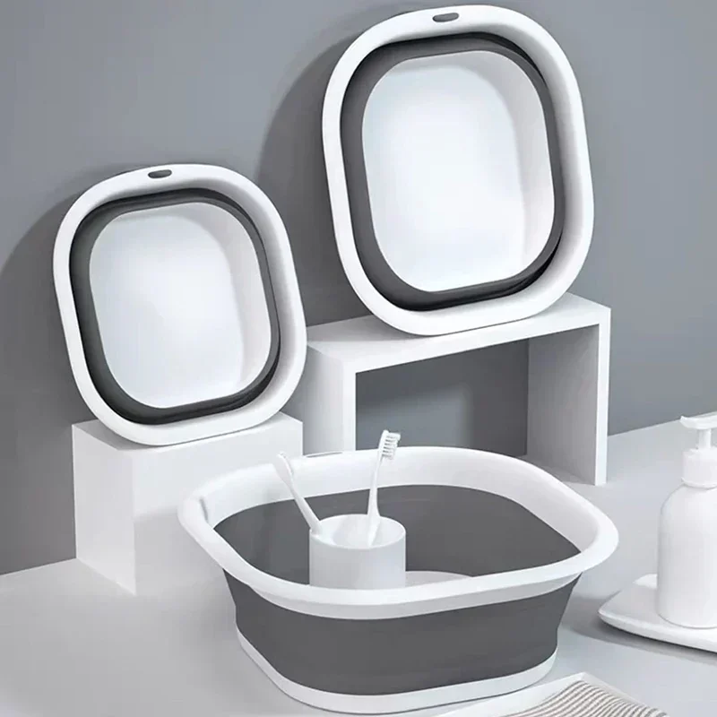 Home Bathroom Tub - Bac à linge pliable en plastique,