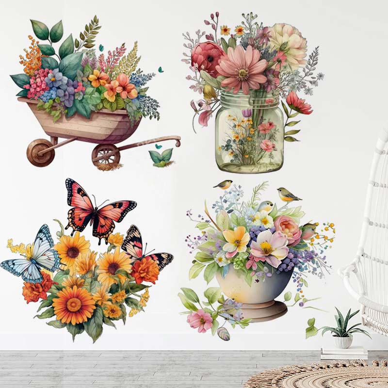 Home Bathroom Wall Tiles - Autocollant mural d'interconnexion de fleurs de