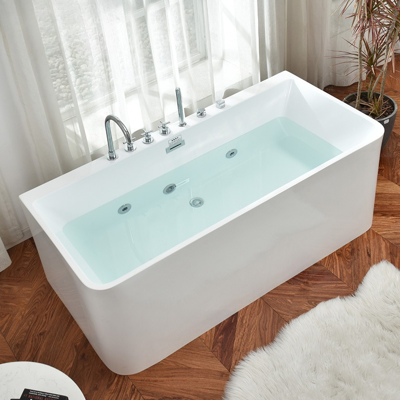 Home Bathroom Jacuzzi - Baignoire autoportante en acrylique pour adultes,