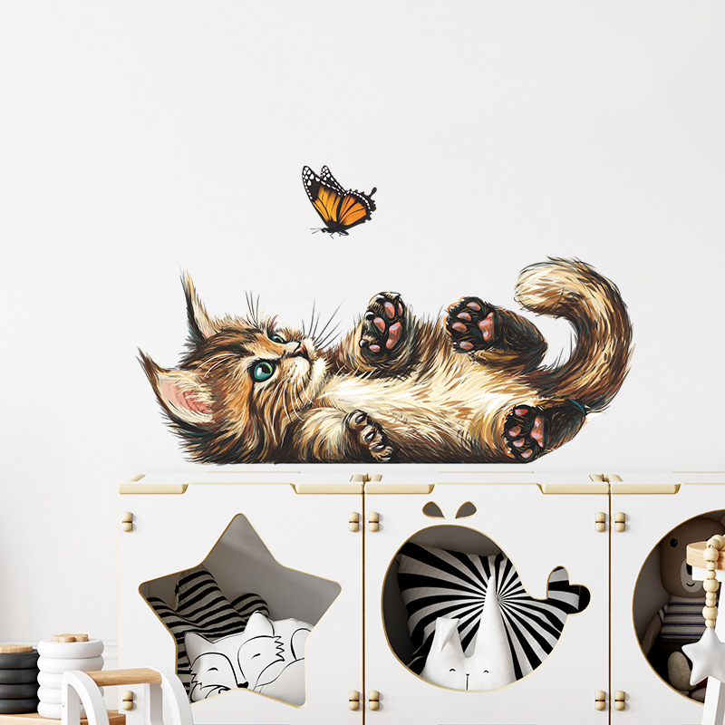 Autocollant mural mignon chato - Home Bathroom Wallpaper avis et prix