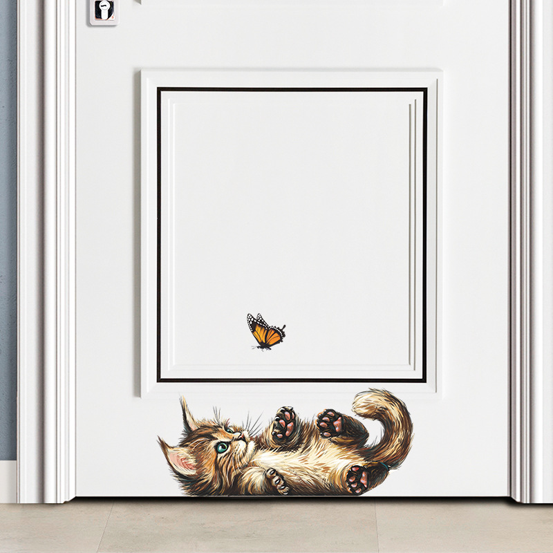 Autocollant mural mignon chato - Home Bathroom Wallpaper avis et prix