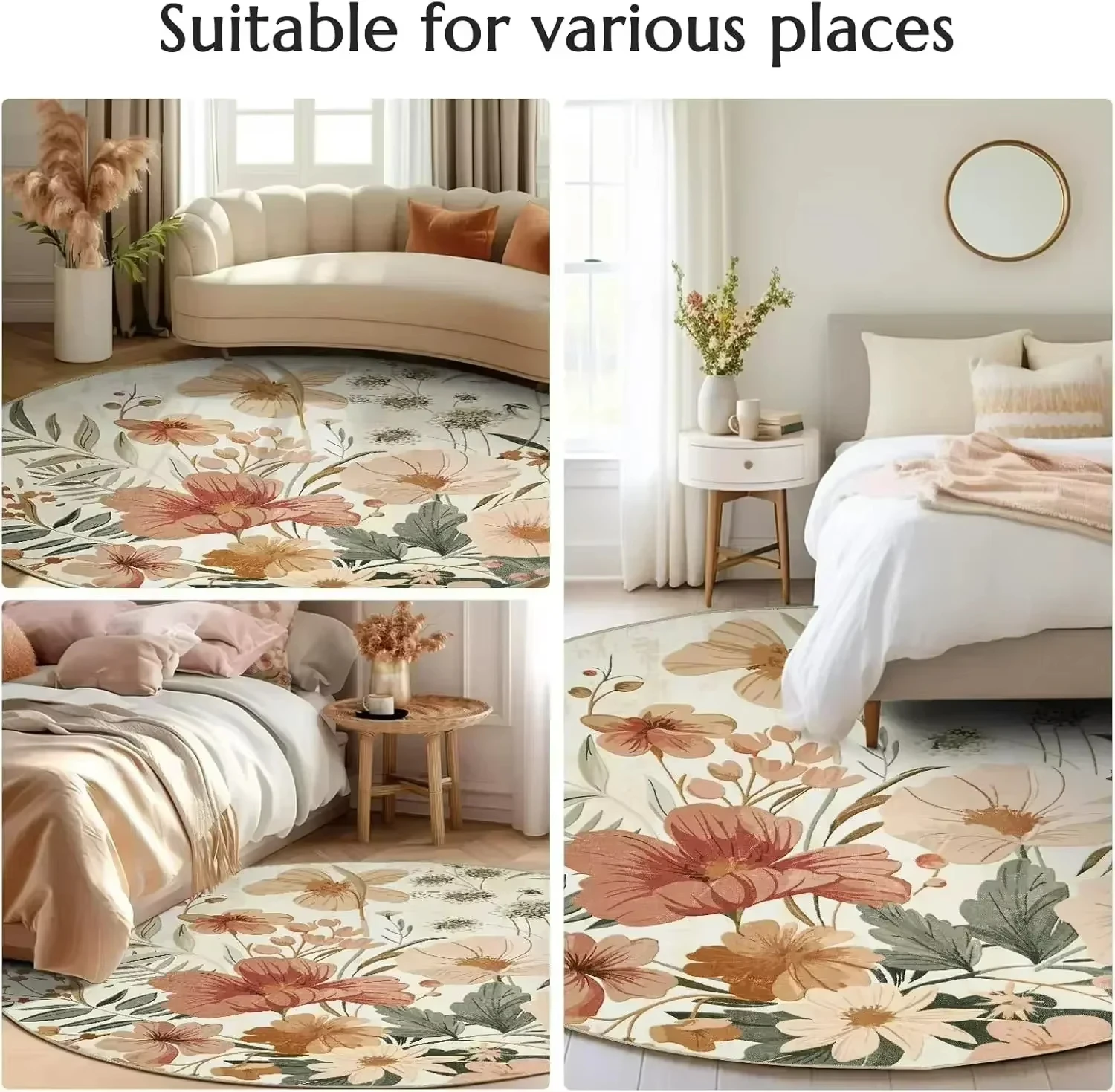 Tapis rond bohème antidérapant - Home Toilet Bathroom Design avis et prix