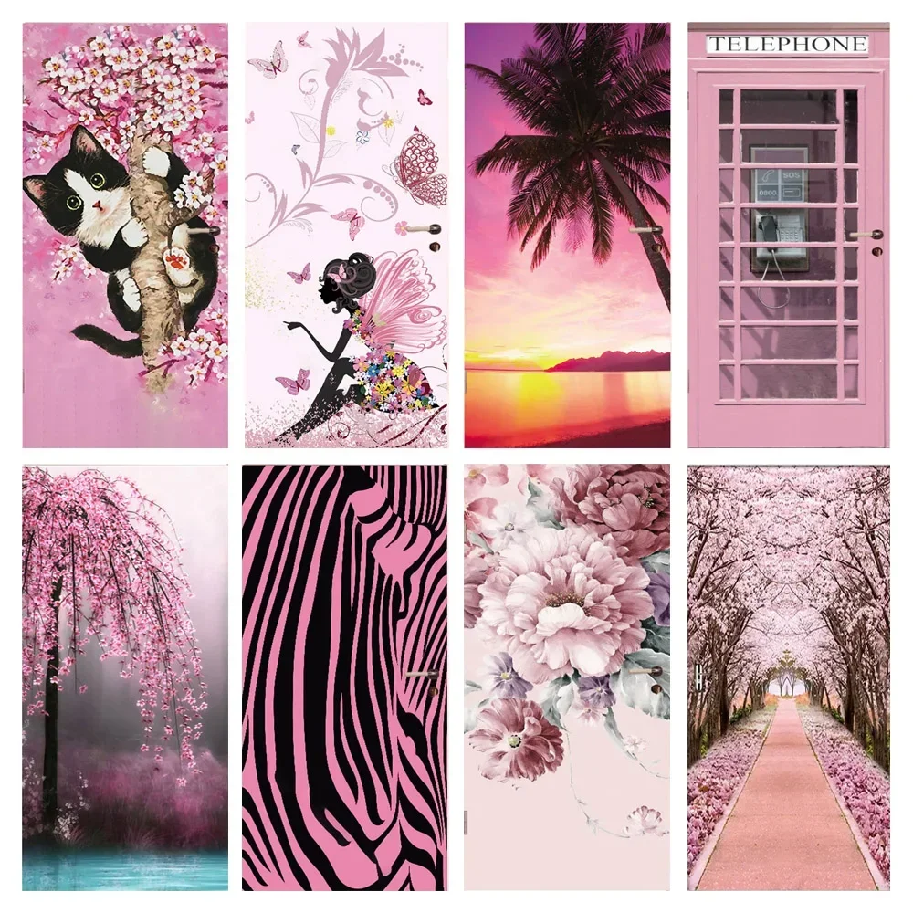 Autocollant de porte rose auto - Home Bathroom Wallpaper avis et prix