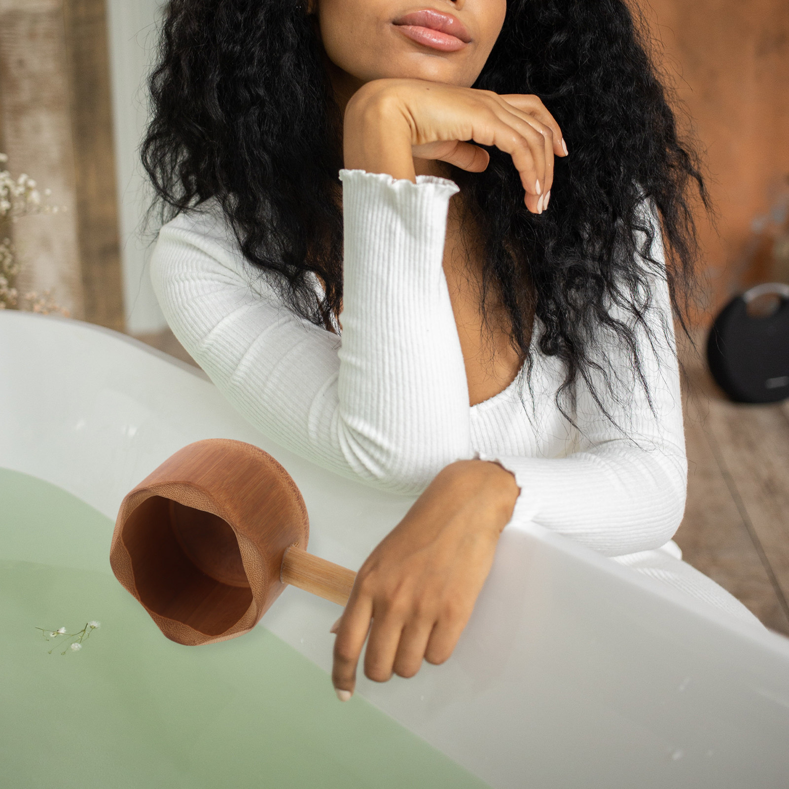 Louche à eau en bambou, design - Home Bathroom Sauna avis et prix