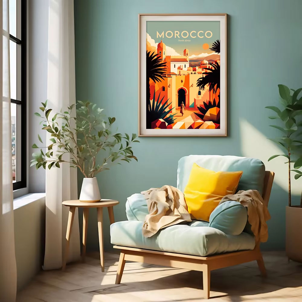 Affiche d'art mural en peintur - Home Bathroom Wallpaper avis et prix