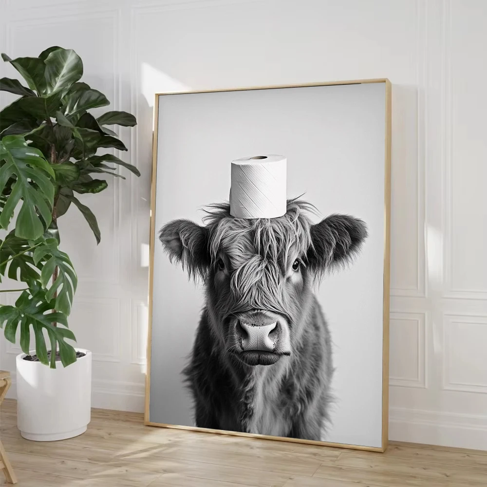 Affiche sur toile avec vache d - Home Bathroom Wallpaper avis et prix