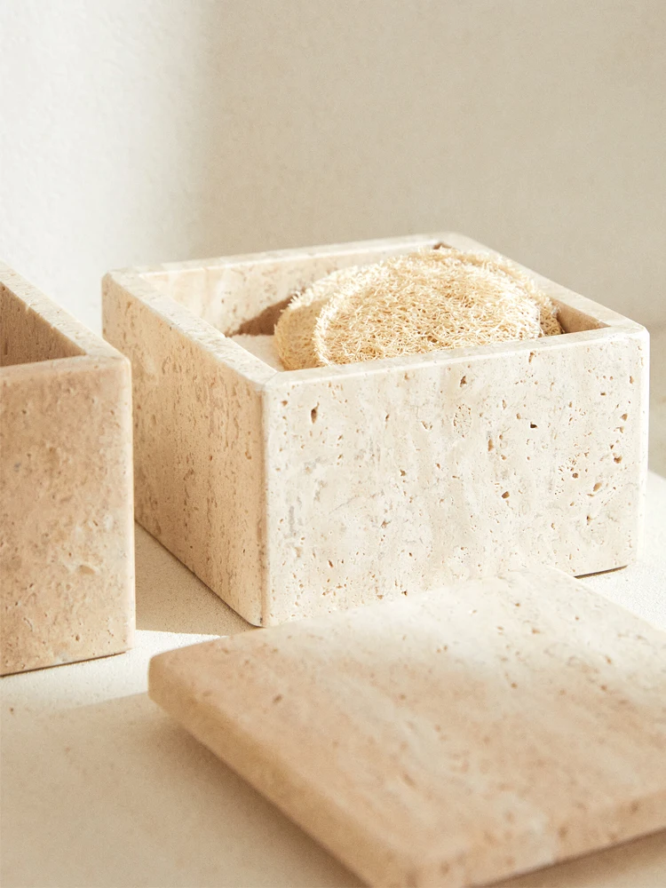 Boîte de rangement en traverti - Bath Salts Jar avis et prix