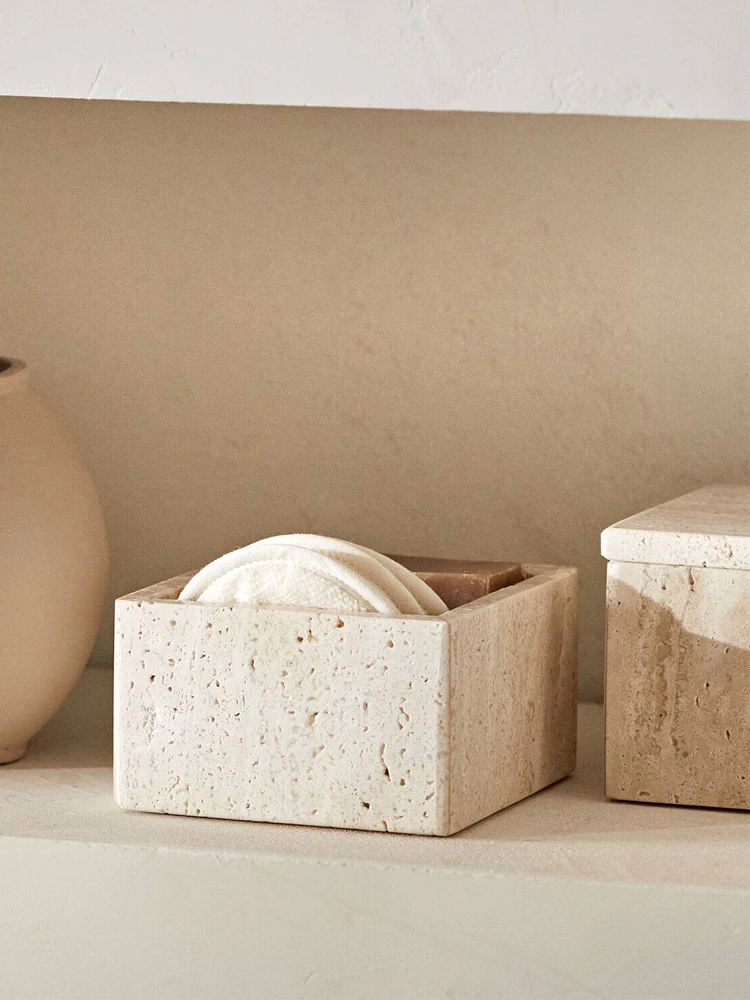Boîte de rangement en traverti - Bath Salts Jar avis et prix